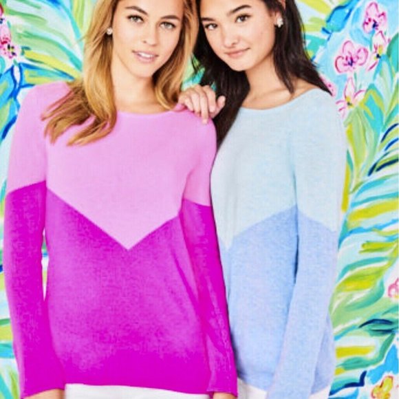 Lilly Pulitzer Sweaters - Lilly Pulitzer NWT Brigitte Cashmere Sweater Heathered Bennett Blue Size XXS